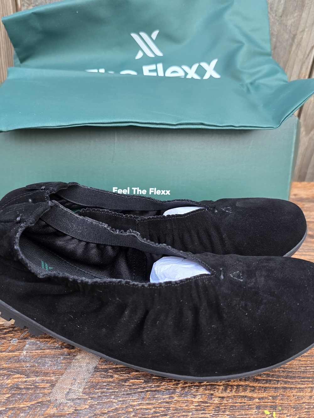 The Flexx Benedetta Black Suede Ballet Flats Size 6.5 - Picture 3 of 13